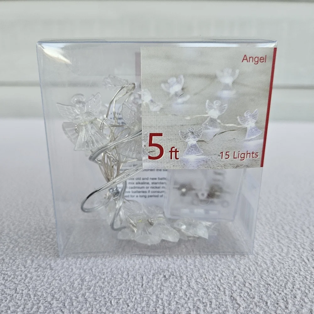 St Nicholas Square Shimmer String Lights Angel Small 5ft Battery Miniature